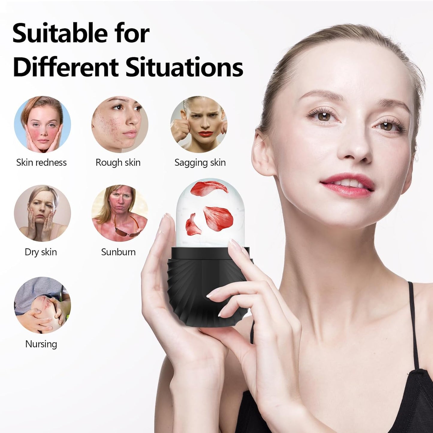 Blush Barco Ice Facial Roller – Reusable Skin Cooling Massager for Glowing, De-Puffed Skin